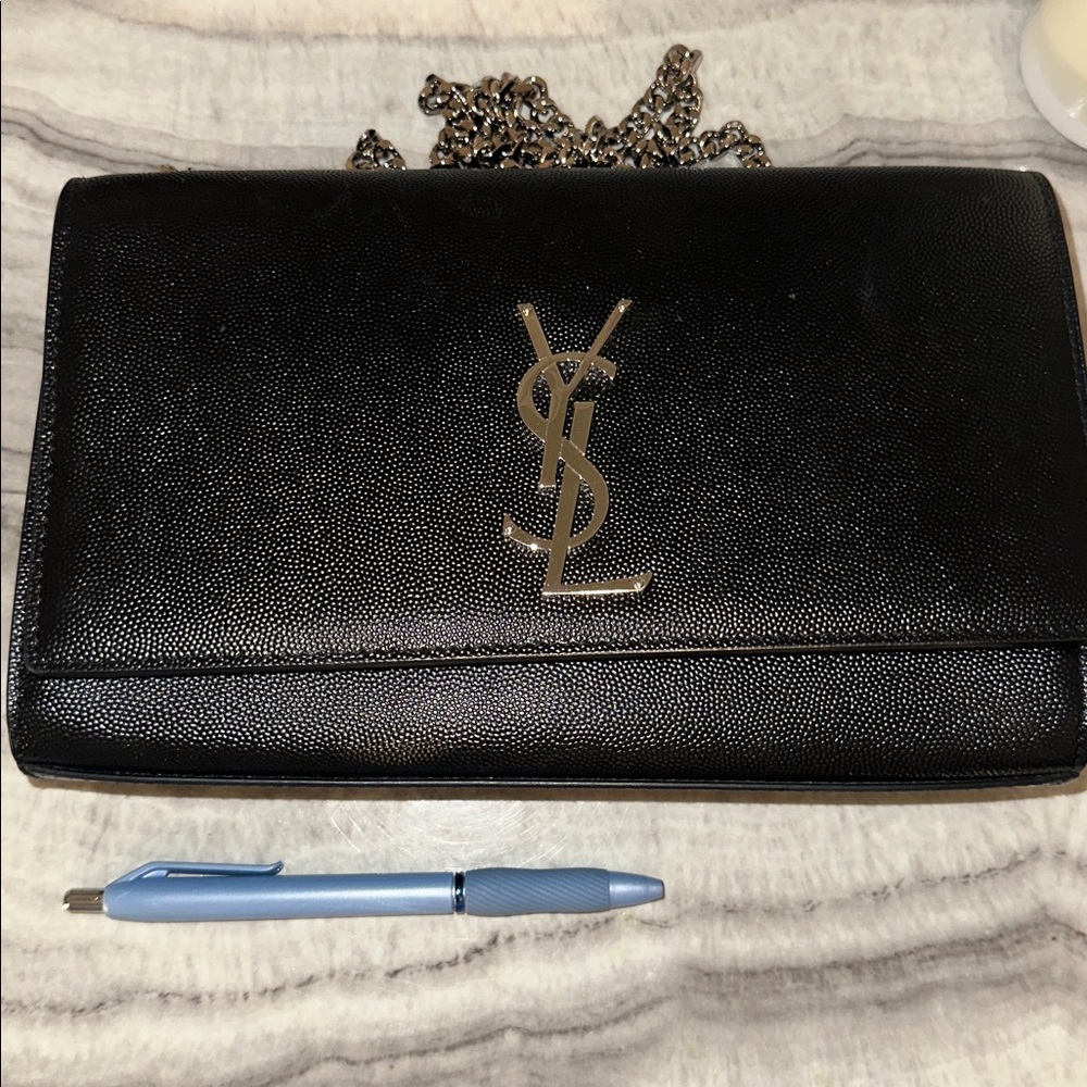 Yves Saint Laurent Black Crossbody Bag with Silver Chain - Picture 8 of 8